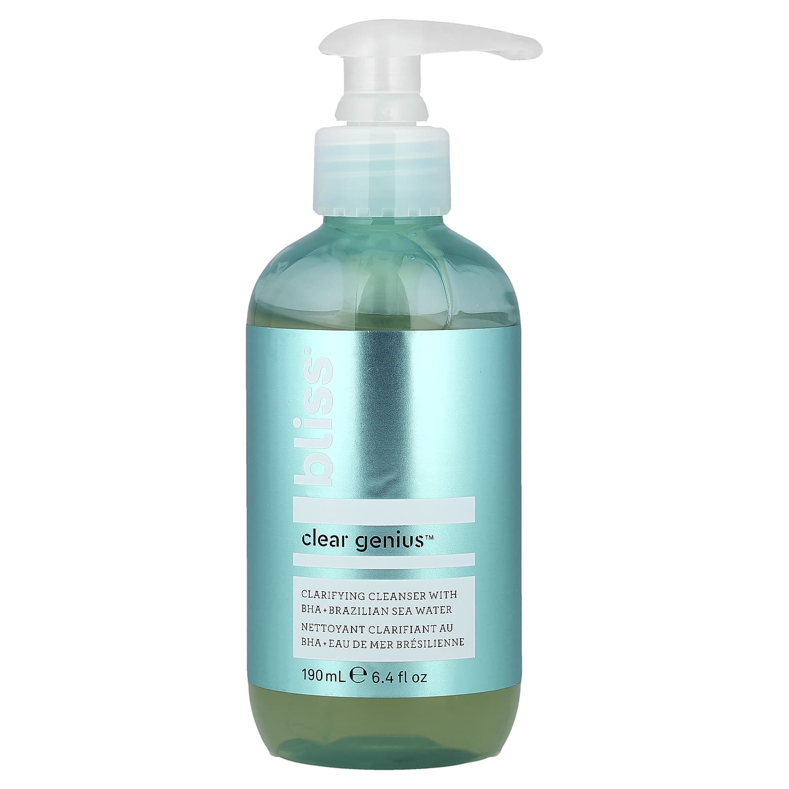 

Bliss, Clear Genius™, Очищающее средство для лица, с BHA + бразильской морской водой, 6,4 жидких унции (190 мл)