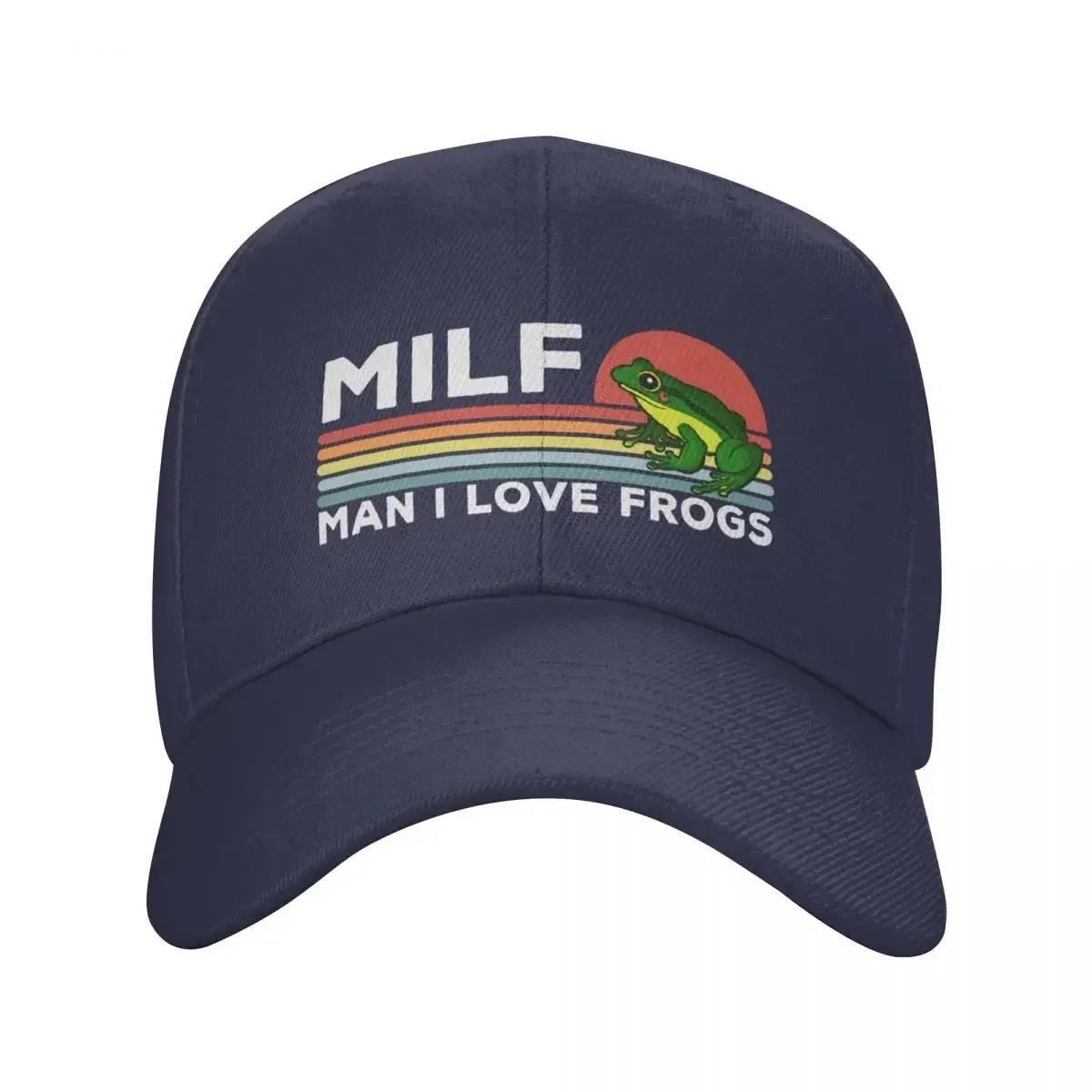 

Custom Milf Unisex I Love Frogs Baseball Cap Unisex Women Adjustable Dad Hat Streetwear Snapback Caps Baseball Cap