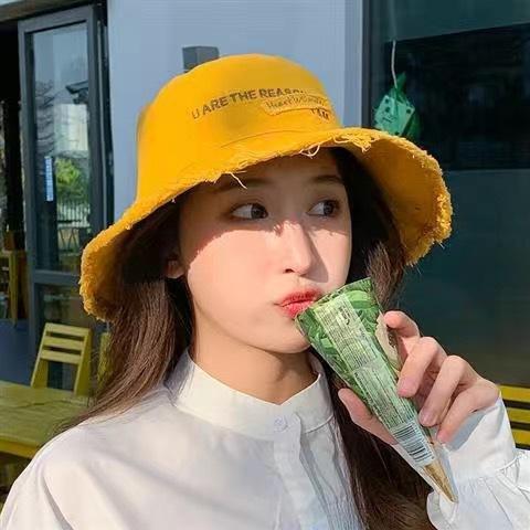 Spring and Summer New Sunscreen Sun Hat Women's Outdoor Versatile Sunshade Bucket Hat Korean Version Embroidered Letter Hat