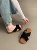 Fashion Women's Slippers and Ladies Sandals Soft Shoes Thick Slides Sabot Korea Style Top Designs New Chic Elegant Non Slip Small Size