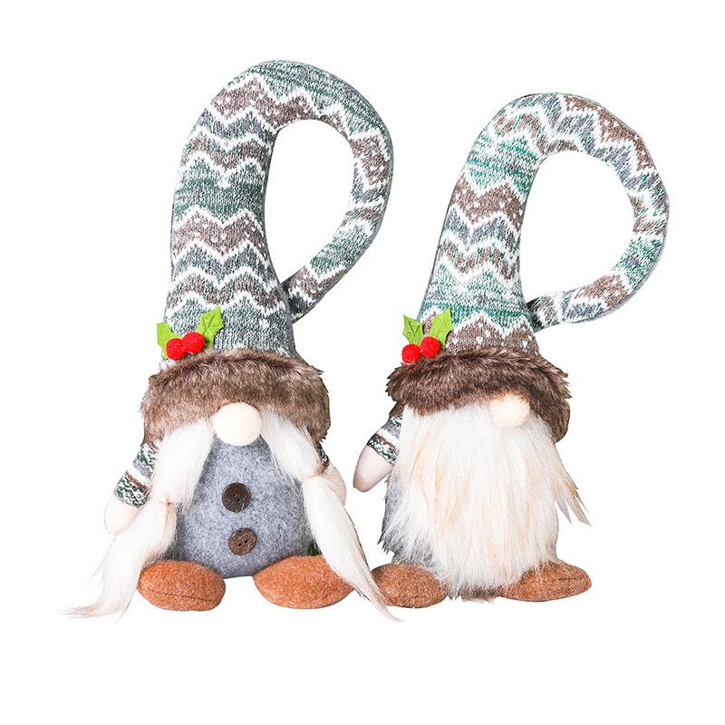 Christmas Curved Hat Faceless Doll Curtain Buckle Couple Doll Curtain Hug Living Room Bedroom Decoration Props