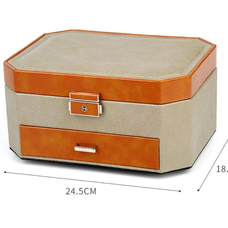 Large Jewelry Box Vintage Velvet Necklace Bracelet Ring Earrings Jewelry Boxes Luxury Dawer Organizer Stoage Women's Ornaments Accessories Tray Holder