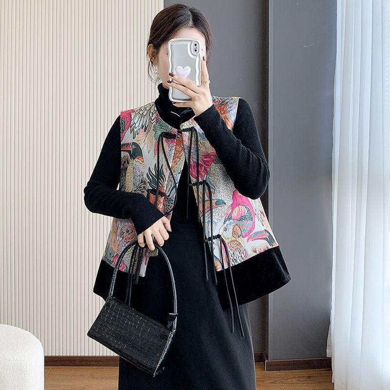 Weste Jacquard Bestickte Weste Reiche Frau Weste Ankola Rot Guochao Oberteil Weste