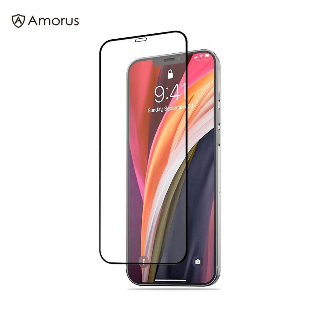 AMORUS Anti-explosion Full Glue Curved Tempered Glass Full Screen Film for iPhone 12/12 Pro
