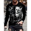 women o neck long sleeve 3d print t shirt