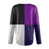Women's Fashion Casual Round Neck Hoodie Irregular Striped Geometric Printed Long Sleeve  Blouse