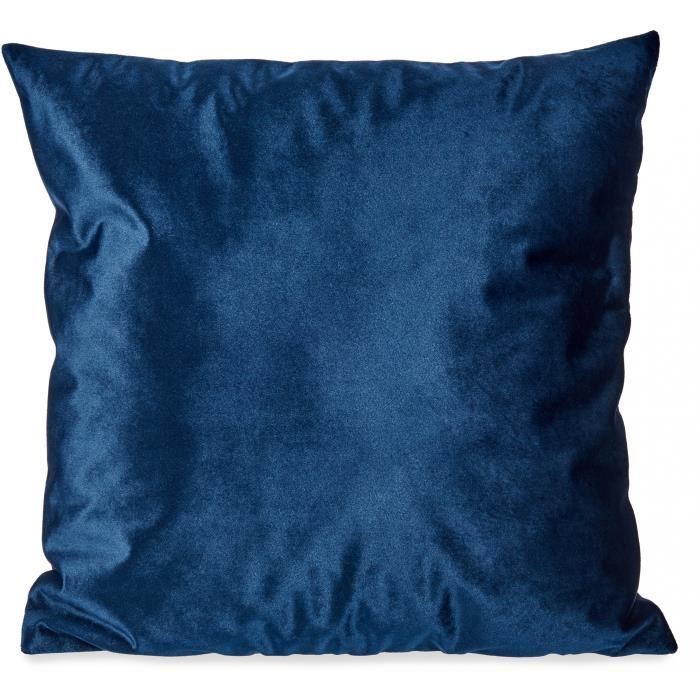 Dekorační polštář - Giftdecor - 45 x 45 x 13 cm - Tmavě modrý samet - Se snímatelným potahem - Současný styl