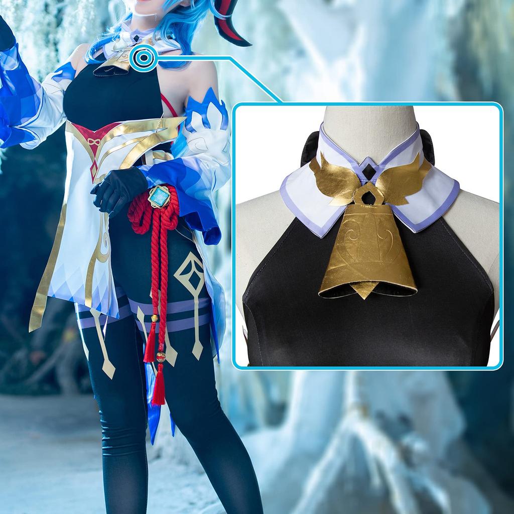 Genshin Impact Liyue Ganyu Cosplay Kostüm mit Perücke Junyu Shuyue Ganyu Cosplay Genshin Impact Stil Kanyu Cosplay Kanyu Xianlin Kapitel mit [NSPSTT]