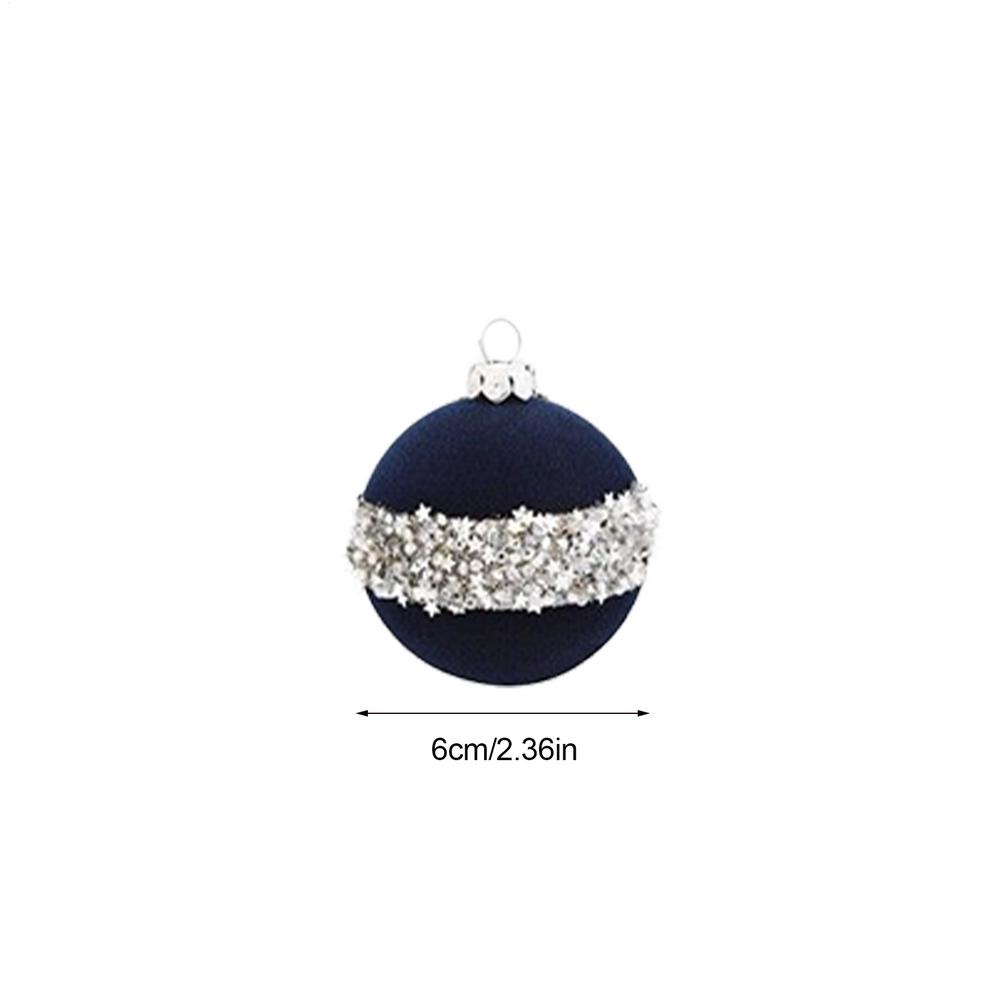 

Christmas Balls 16 Pieces Ball Decorations 2.36 Inch Velvet Christmas Ornament With Rhinestone For Home Holiday Party 6cm синий
