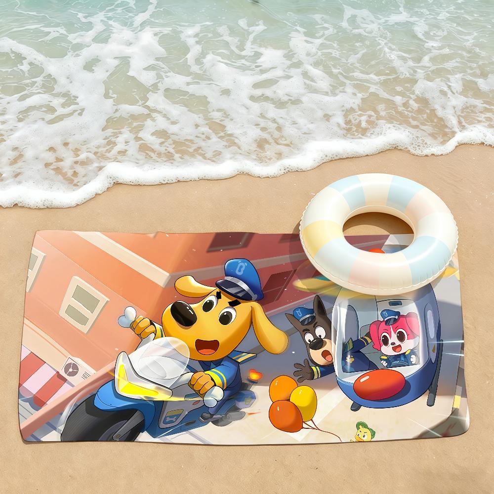 Asciugamano Cartoon Sicurezza S-Scieriffo L-Labrador Asciugatura Bagno Applicabile a Nuoto Leggero Campeggio Yoga Spiaggia Fuori