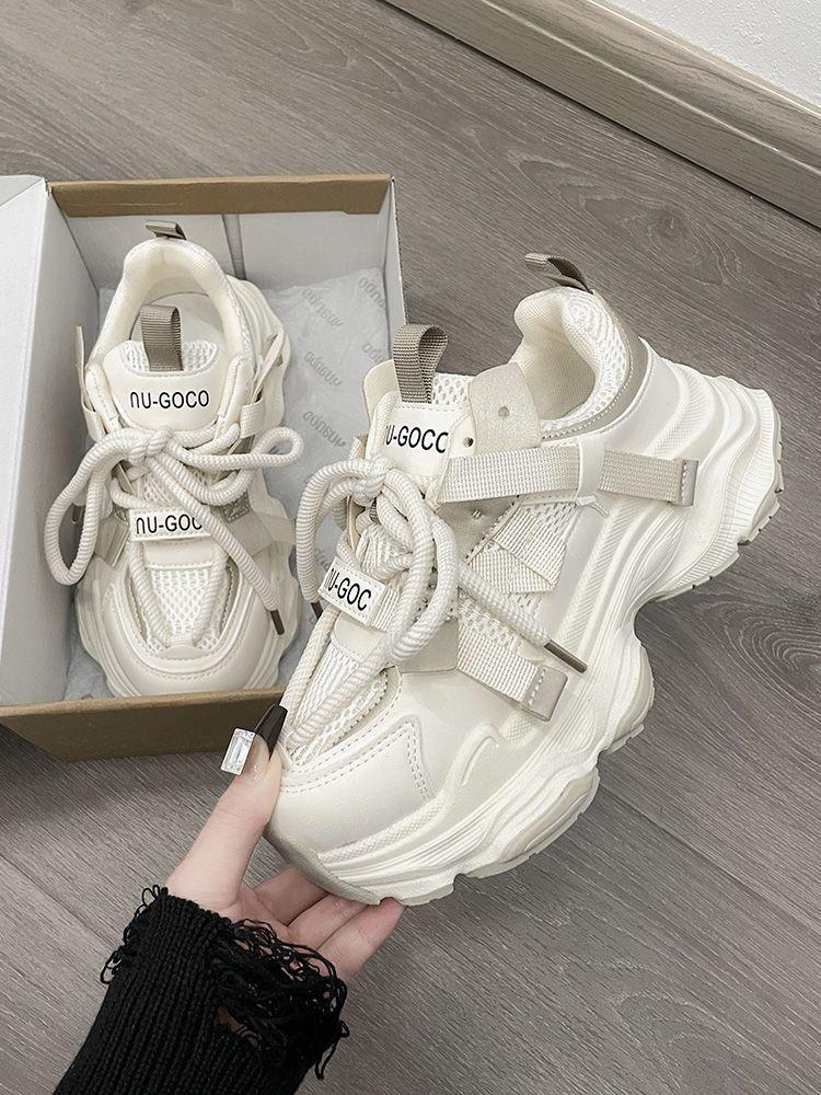 

Туфли женские на платформе Muffin Mesh Dad, осень 2025 года, новые универсальные популярные туфли с небольшим увеличением высоты, повседневные женские туфли 40