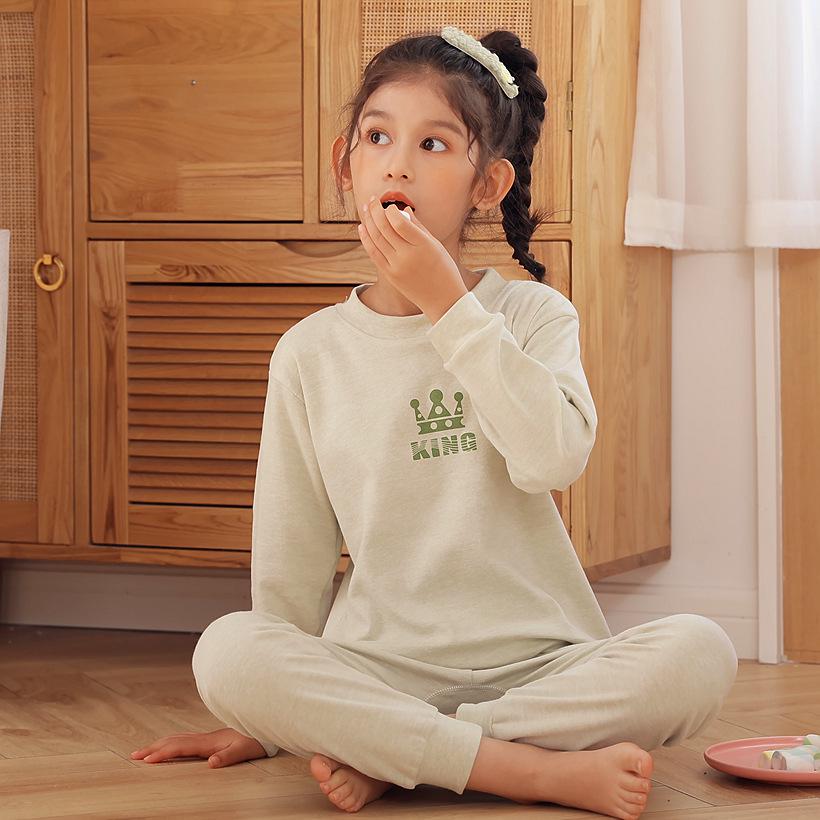 Children's A-Class Cotton Thermal Underwear Set - Thickened Velvet, Autumn Clothes & Pants