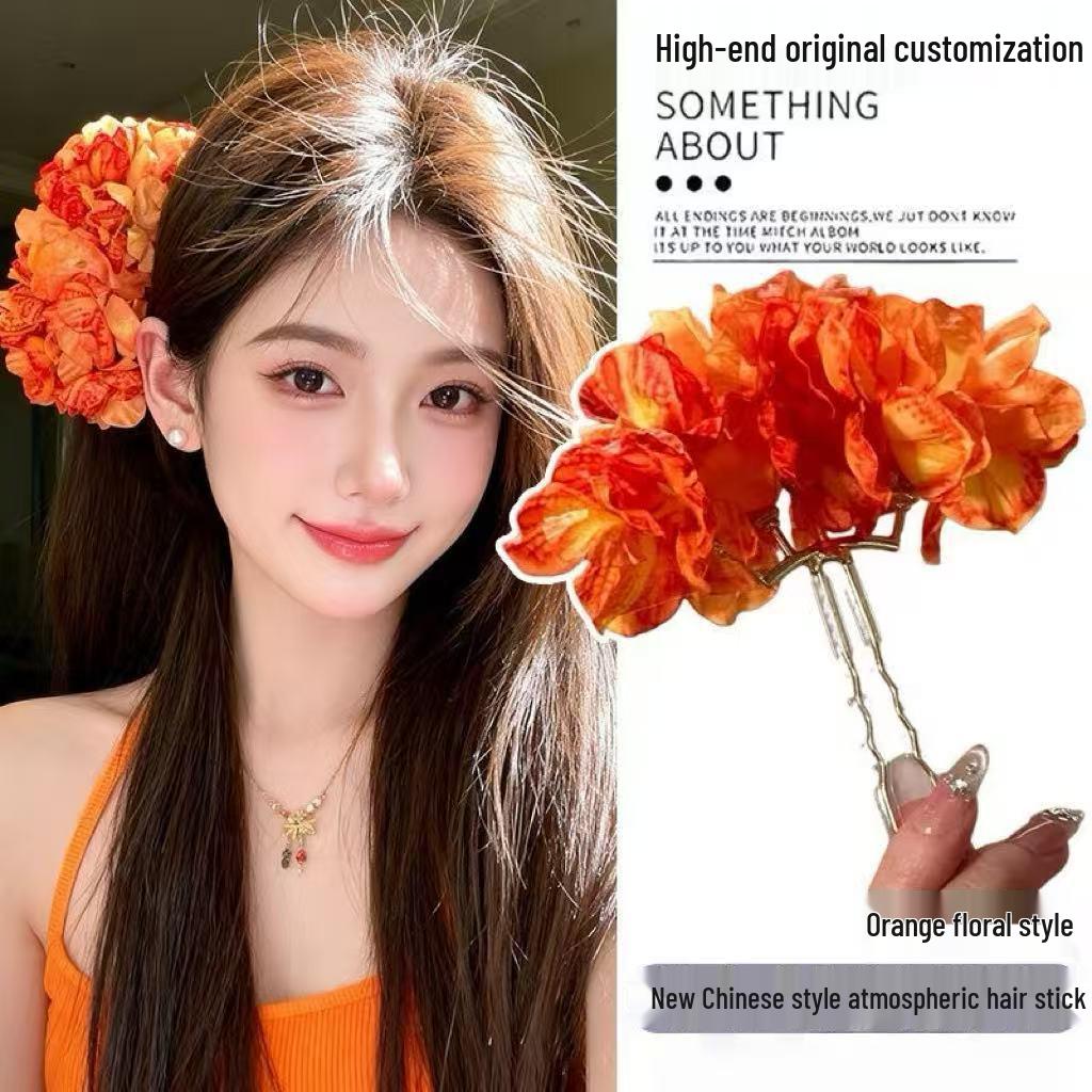 Sandalwood Women's Hairpin: Elegant Modern-Chinese Style Wooden Updo Stick