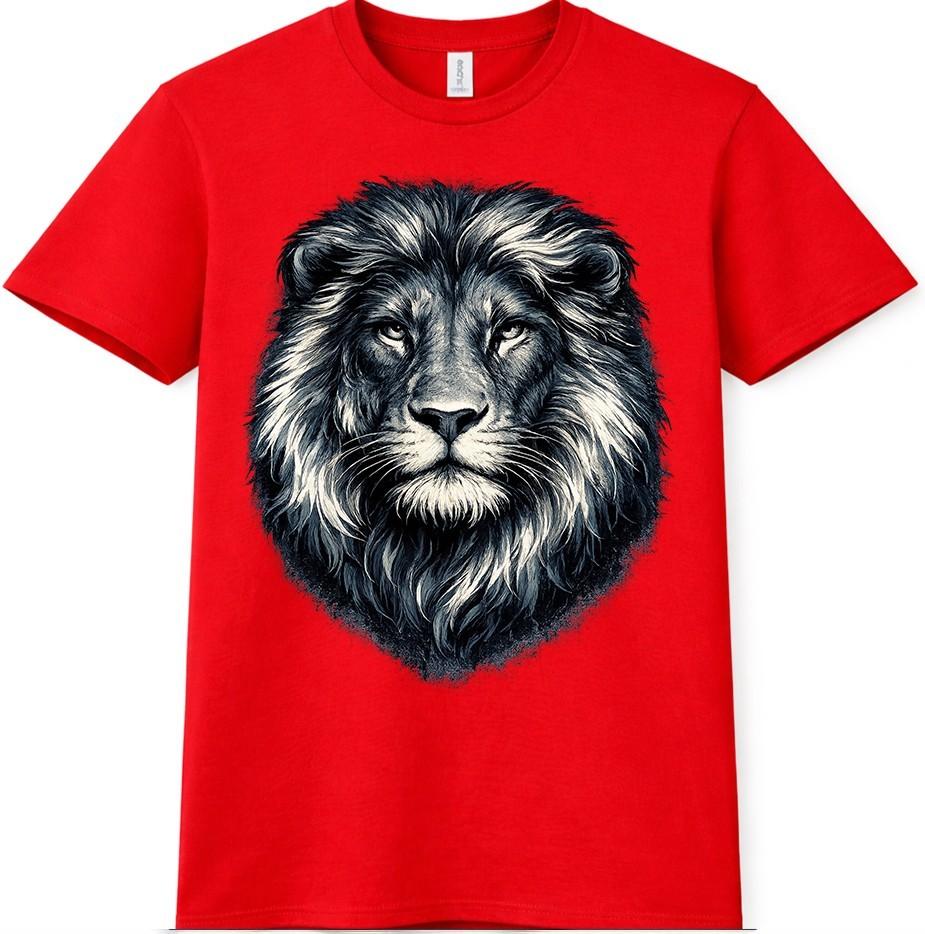 Lion Head T Shirt Majestic Wild Animal Graphic Tee Detailed Portrait Top S