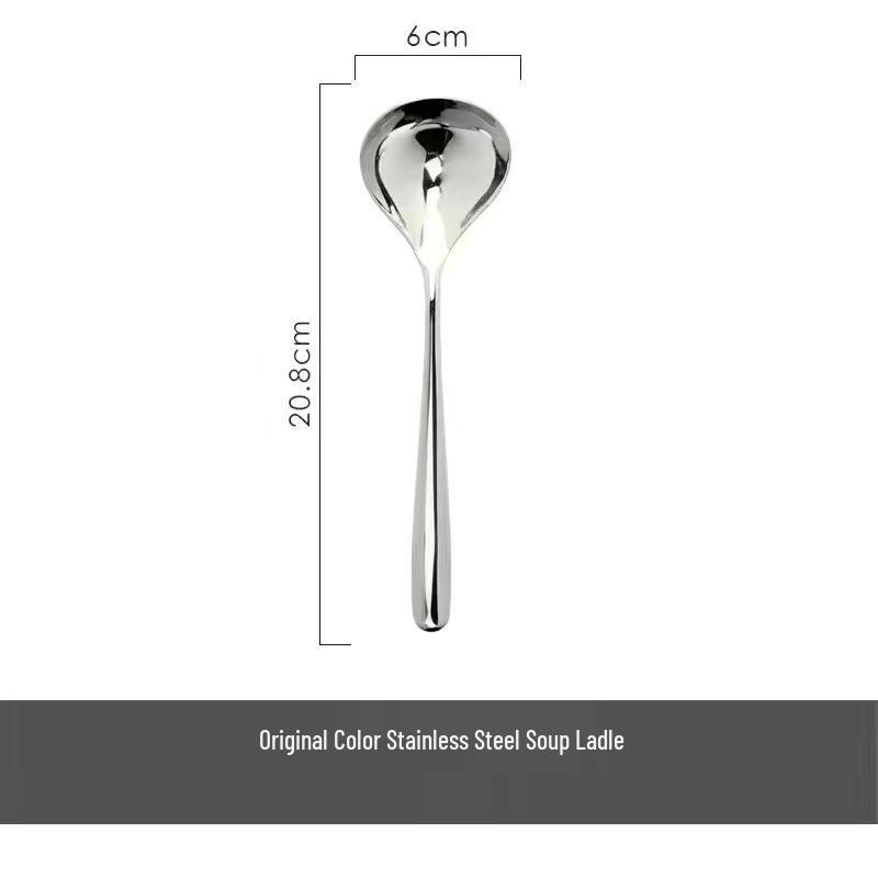 Корейский стиль 304 Нержавеющая сталь Большая ложка-шумовка с прорезями и Глубокий половник для супа или рамена.