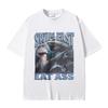 Funny Shark Print Tshirt Unisex Women Casual Oversized T Shirts Unisex Fashion Vintage Short Sleeve Unisex Soft Cotton Tshirt Tops