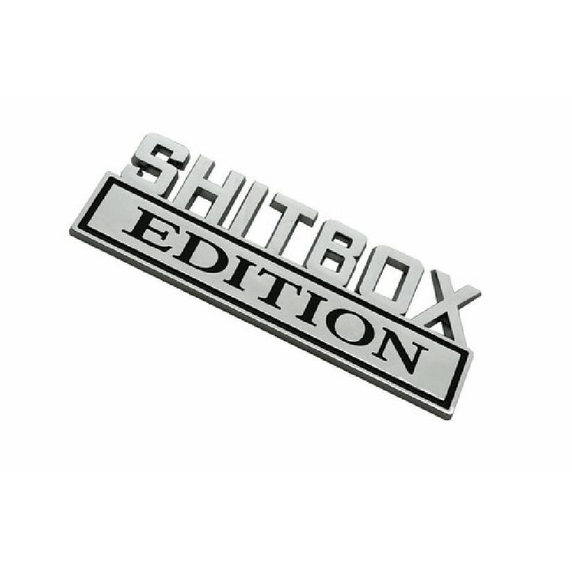 1x  Big Shitbox Edition Decals Car Sticker 3D Raised Letter Emblem Chrome Black