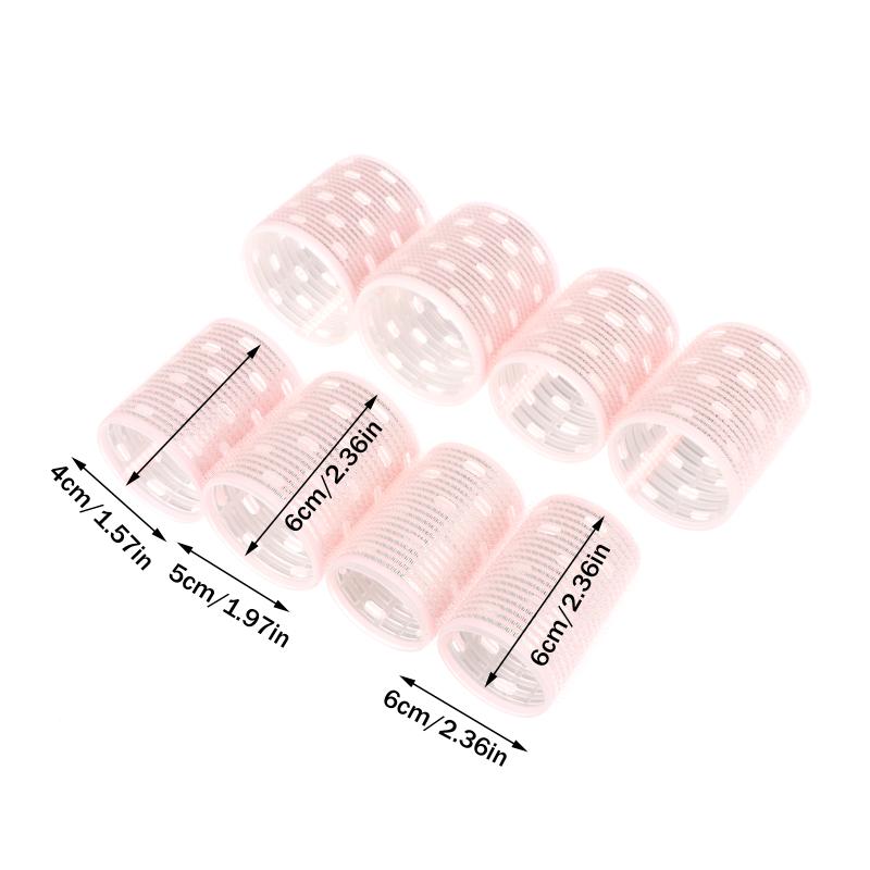 Set da 8 Pezzi di Bigodini Neri Grigio con Nucleo in Alluminio Extra Large, Multiple Misure, Velcro, Jumboo, per Frangia ad Aria, Magic Sleep Curl Bar 60mm