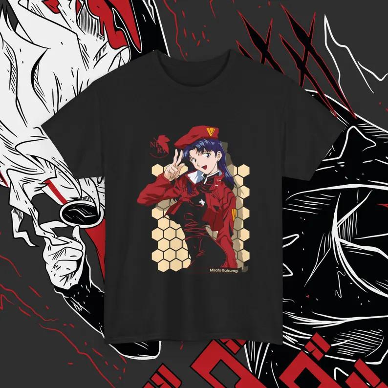 Мисато Кацураги Девушка Аниме Ваифу Косплей Унисекс Футболка Подарок Унисекс 3 Унисекс Футболка S