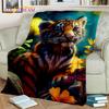 Beast Tiger Lion Leopard Animal Wildlife Cartoon Blanket,Soft Throw Blanket for Home Bedroom Bed Sofa Picnic Cover Blanket Kids