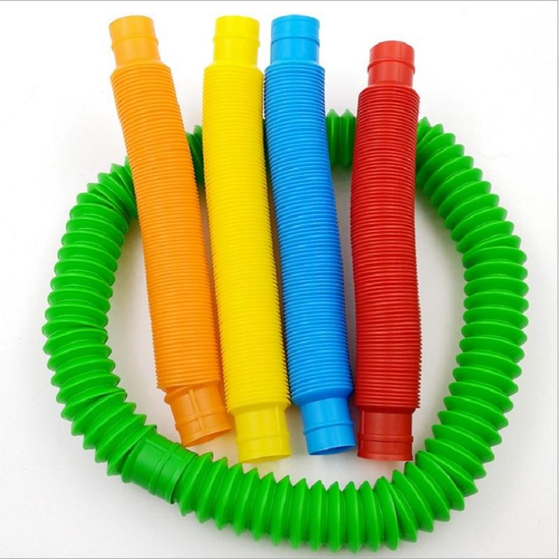 6 Stück Flexible Kunststoff Beliebte Farbe Kreatives Teleskoprohr Wellrohr Dekompressionsentlüftung Kinderspielzeug Geburtstagsfeier Geschenk