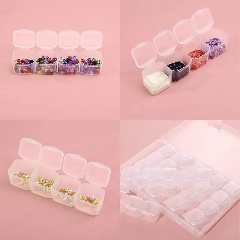 1pc 28 Grids Clear Plastic Storage Box Storage Container Case for Jewelry Diamond Embroidery Art Craft Accessory Organizer Case