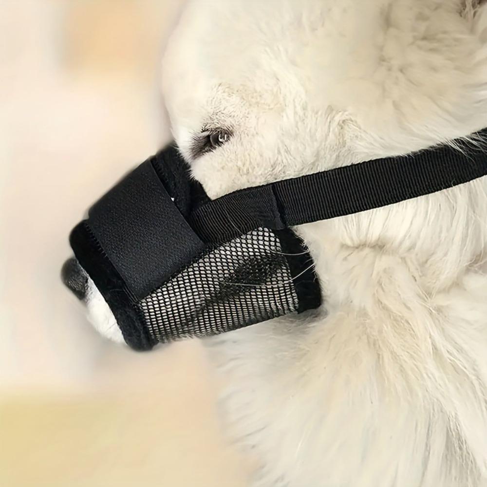 Adjustable Dog Muzzle Front Opening Design Allows Drinking Puppy Mouth Cover Prevents Biting Breathable Mesh Pet