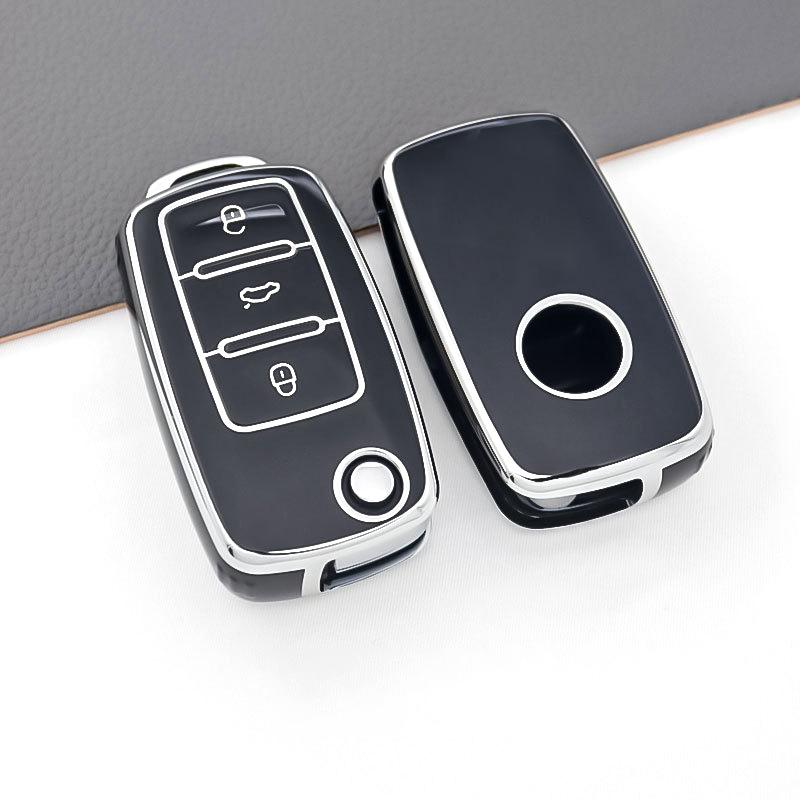Für VW Golf Polo Bora Beetle Tiguan für SKODA Fabia Superb für SEAT Leon Toledo Altea Ibiza TPU-Fernschlüsselgehäuseabdeckung