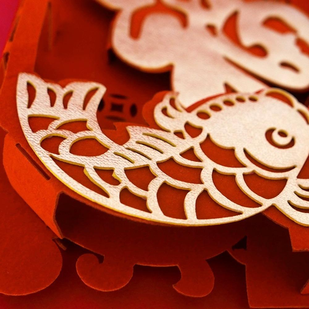 Flocked Fu Character Window Sticker Hot Stamping Window Grilles Chinese New Year Door Sticker Wall