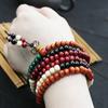 Bois de santal bouddhiste bouddha méditation 216 perle de prière Mala Bracelet collier