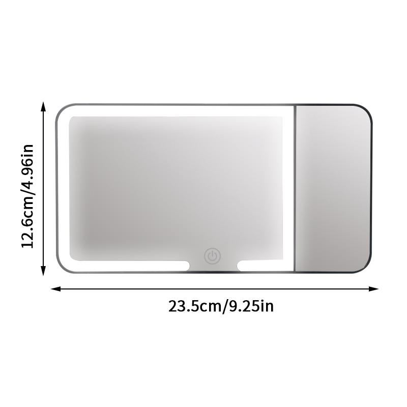 Car Sun Visor Makeup Mirror Led Touch Screen Adjustable Brightness Auto Interior Makeup Hd Mirror With Magnifying Glass