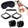 By Active SM SM Goods Adult Goods Leg Restraint Belt with Handcuffs and Eye Mask [Recommended Girls] M-shaped