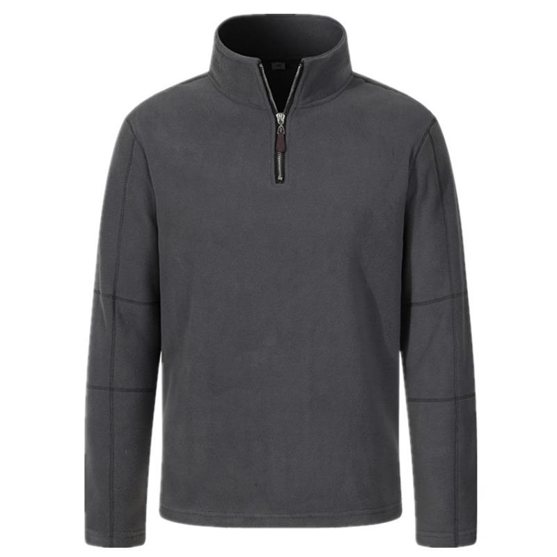 Trendy versatile men's tops autumn and winter new men's clothing fleece sweater stand-up collar half zipper long sleeve European size