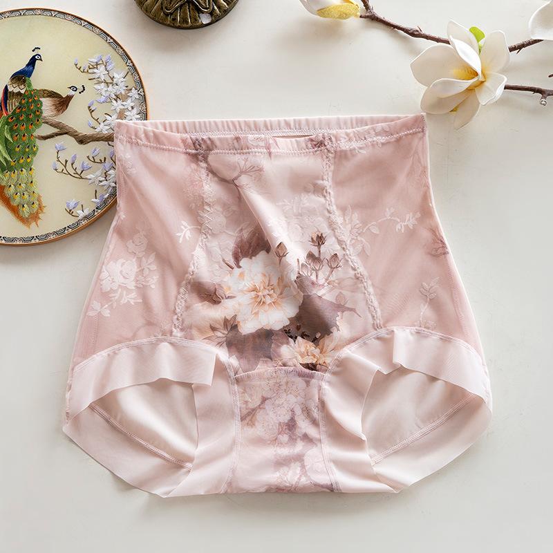 Big Size Female Summer Thin Model Seductive Sexy Lace High Waist Close Abdomen Without Mark Briefs