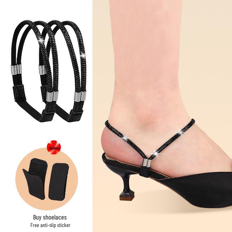 Multicolor Rhinestone Anti-Slip Elastic Heel Strap for High Heels, No Installation Required