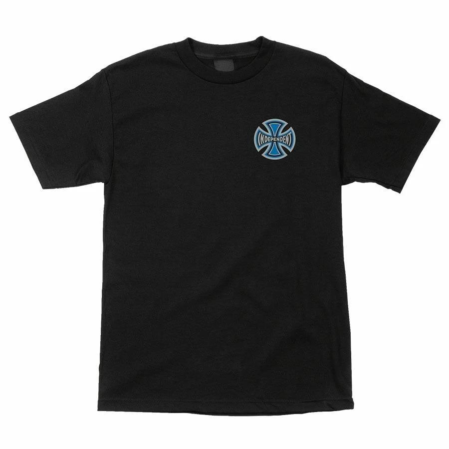 Independent Trucks REFLECTIVE CROSS Skateboard T Shirt BLACK M