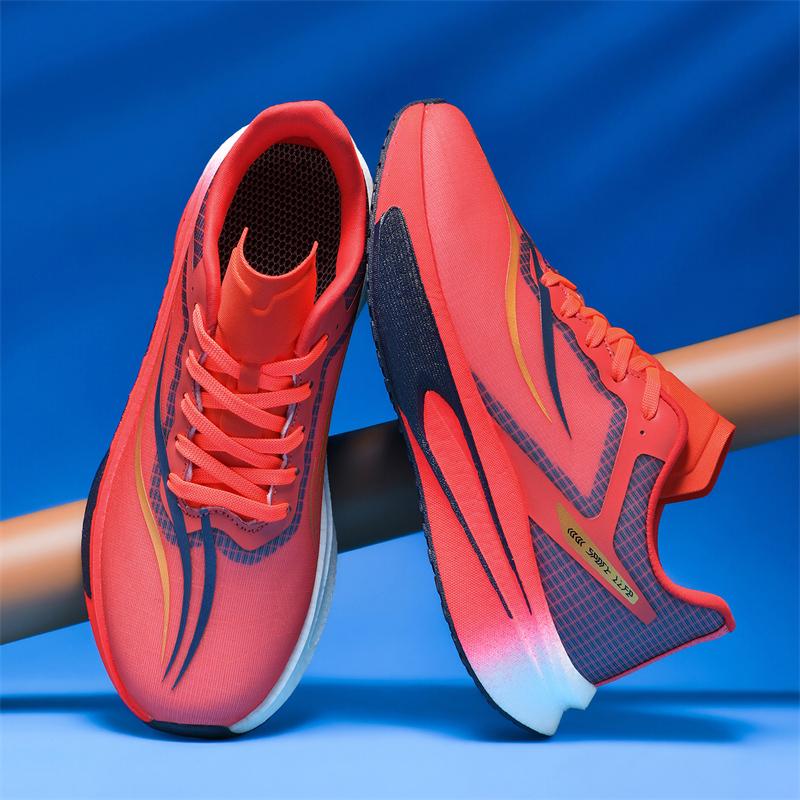 New Men Professional Racing Running Shoes Carbon Plate Cushion Sneakers Breathable Mesh Marathon Sport Trainers For Woman