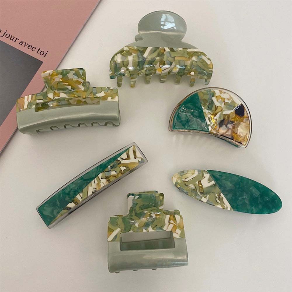 

Color Headwear Acetate Sheet Green Hair Ornaments Women Hair Clips Hair Claws Korean Style Hairpins B