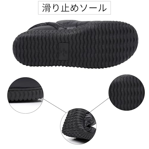 Git-up Men's Winter Sandals, Warm Indoor Slippers, Non-Slip, Water-Repellent, Easy to Put On and Take Off, Lightweight, Quiet, and Perfect for Office