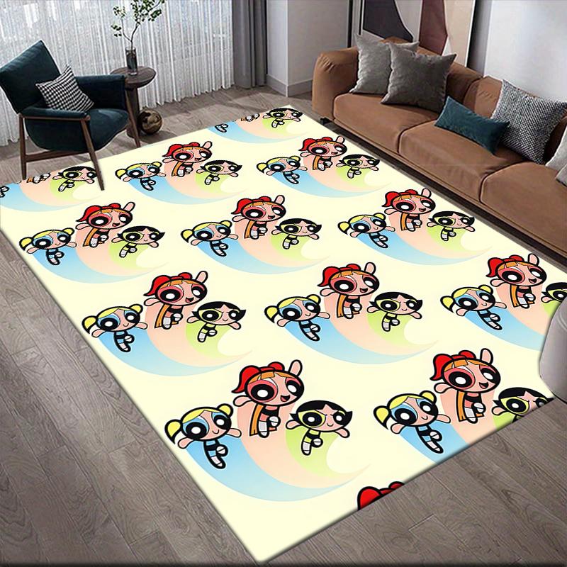 Powerpuff Girls Cute Area Rug, Powerpuff Girls Fan Cozy Carpet, Great Gift.chl