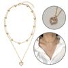 Simple Necklace Fashionable Pendant Necklace Hollow Heart Neck Jewelry Perfect for Youthful Couple or Close Friend