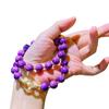 10mm South African purple quartz necklace, vintage royal purple simulated shukule necklace, clavicle chain