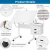 1500 Pieces Jigsaw Puzzle Metal Table Board for Adults Gift with 4 Trays, 2 Storage Drawers and Wheels (white)