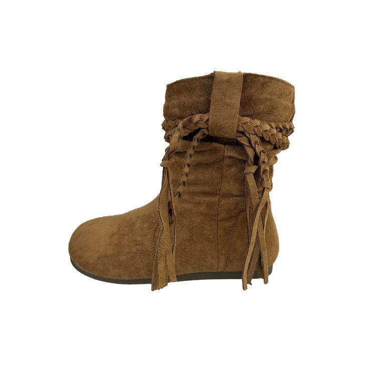 

[Youshilai] Maillard pleated piled boots for women 2025 new autumn and winter retro western Martin boots for women 40