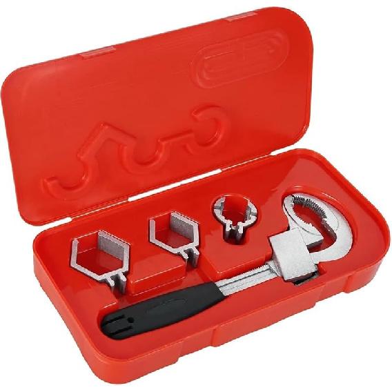 Flexhead Adjustable Wrench, 10 to 12 Ratcheting Crescent Wrenches with Retractable Extension Shank and 180⁰ Rotating Head Adjustable Spanner Aluminum