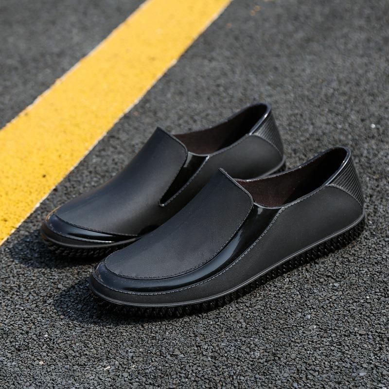 Rain shoes men's fashion short tube waterproof and non-slip four-season universal thick-soled chef casual waterproof shoes construction site