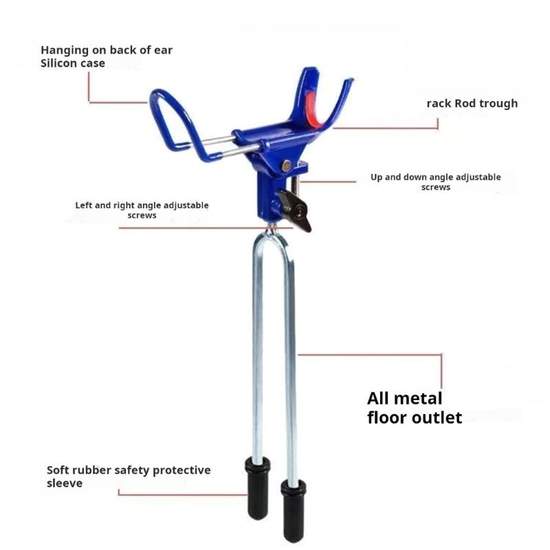 Auto Locking Fishing Rod Holder 360 Degree Adjustable Fishing Poles Stand Outdoor Fishing Equipment Easily Install
