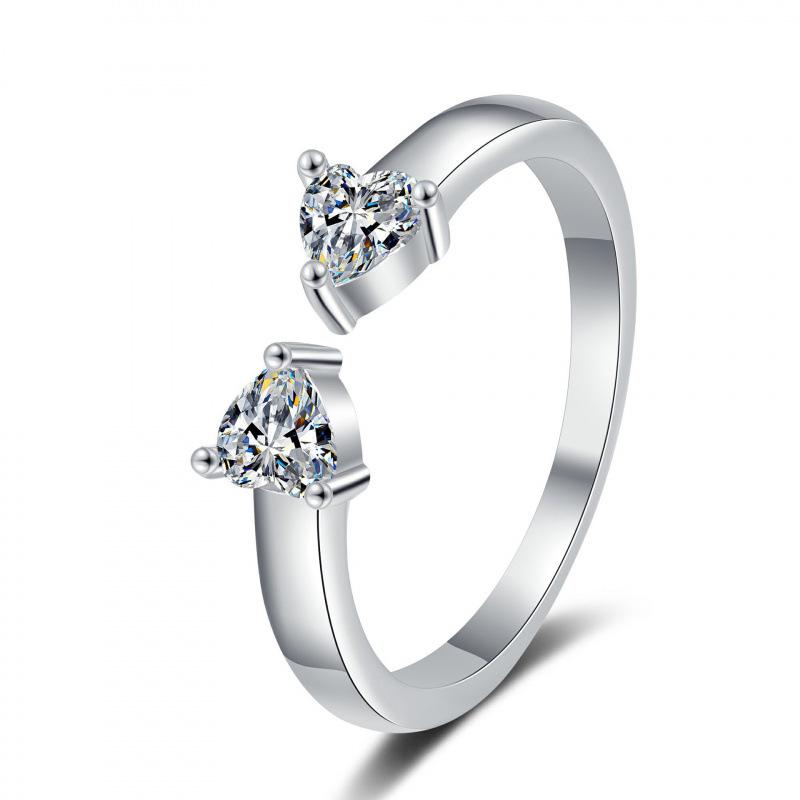 Niche Rhinestone Ring for Women – Personalized, Fashionable, Adjustable Open Design