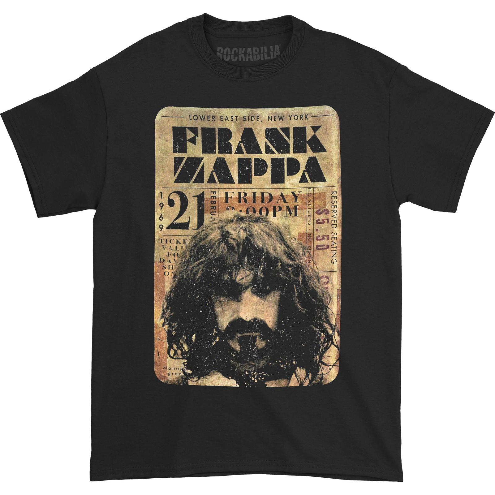 Men s Frank Zappa Concert Ticket Slim Fit T-Shirt Mens Womens Tees Top Black S