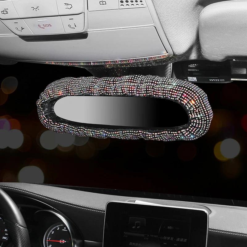 

Крышка зеркала заднего вида автомобиля с бриллиантами и кристаллами, подвеска, защита зеркала заднего вида автомобиля, декор, блестящие автомобильные аксессуары для интерьера для женщин